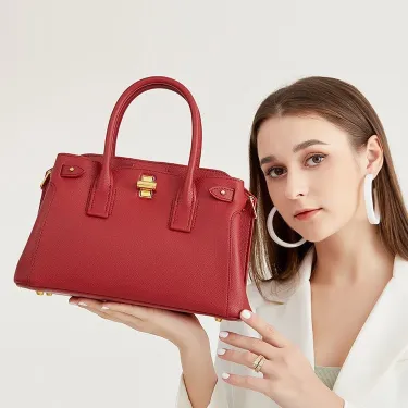 Advanced platinum leather one-shoulder bag HB4609